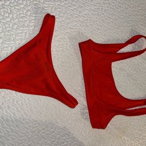 Triangl bikini set. Bright orange. Top size L, bottom size M.